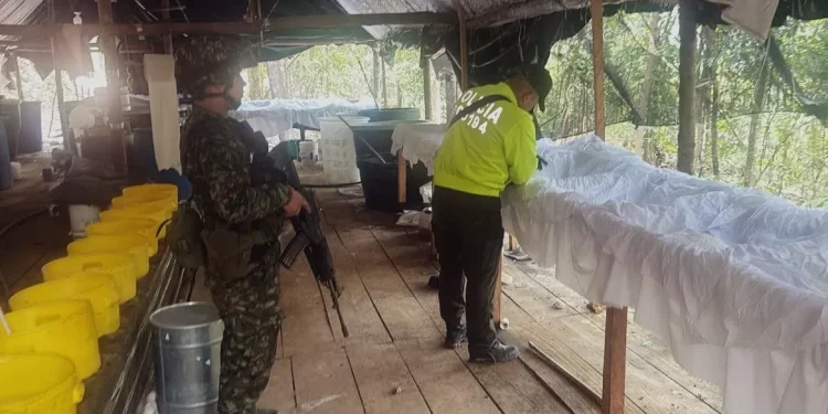 Destruido laboratorio para el procesamiento de clorhidrato de cocaína en Sardinata, Norte de Santander