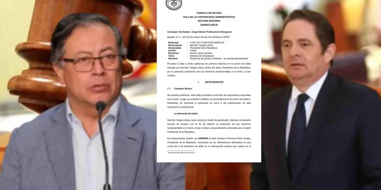 Consejo de Estado ordena a Gustavo Petro rectificar acusaciones contra Germán Vargas Lleras