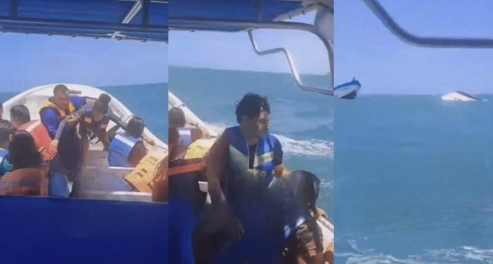 Lancha volcó con 17 turistas camino al Parque Tayrona, todos fueron rescatados con éxito