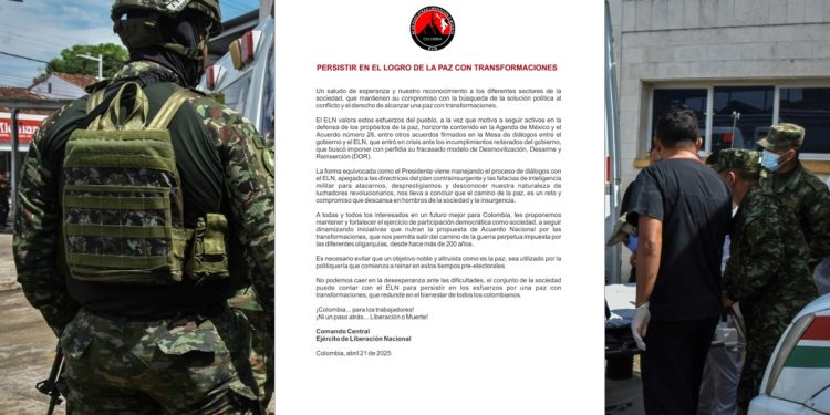 ELN reafirma respaldo al proceso de paz y propone fortalecer participación democrática