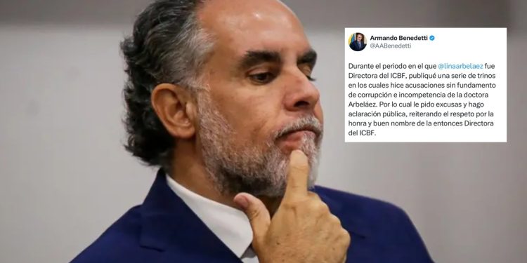 Ministro Armando Benedetti se retracta y pide disculpas públicas a exdirectora del ICBF, Lina Arbeláez