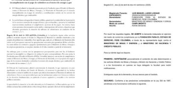 Admiten demanda contra MinHacienda y MinMinas por incumplimiento en pago de subsidios energéticos