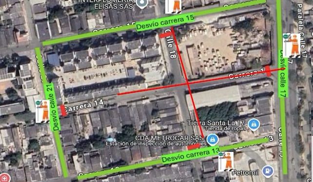 Cierres viales por obras de mantenimiento y evento ‘Mi Barrio Libre de Acoso’