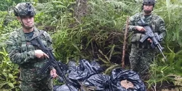 Ejército y Armada Nacional localizan depósito ilegal con abundantes explosivos, en Putumayo