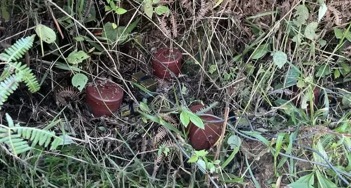 Ejército Nacional ubica y destruye 15 minas antipersonal tipo claymore en zona rural de Rioblanco, Tolima