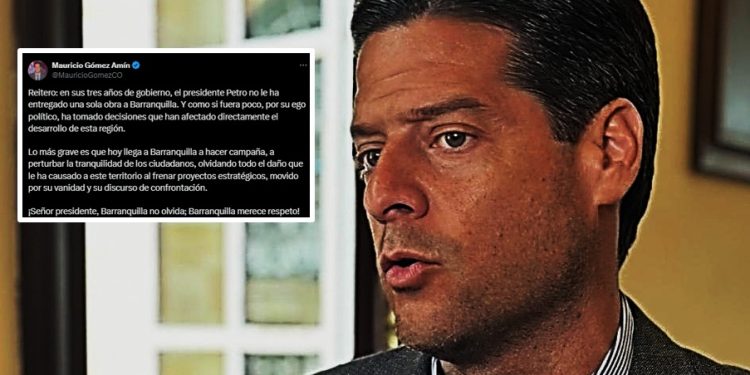 Senador Mauricio Gómez Amín critica visita del presidente Petro a Barranquilla: “No ha entregado una sola obra en tres años”