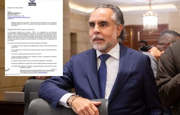 Procuraduría le pide explicaciones a Benedetti por millonario contrato con RTVC para eventos