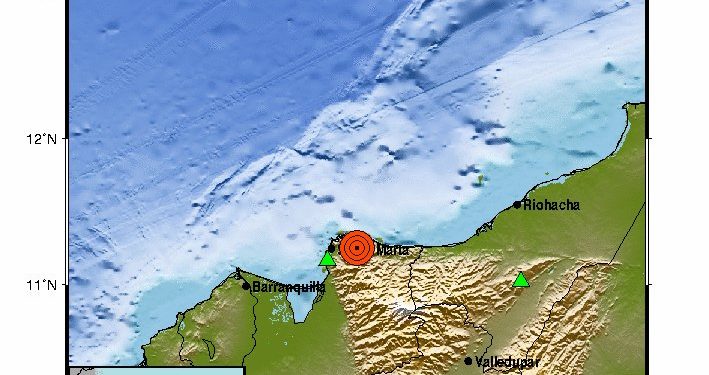 Temblor de magnitud 2,9 sacudió a Santa Marta este lunes