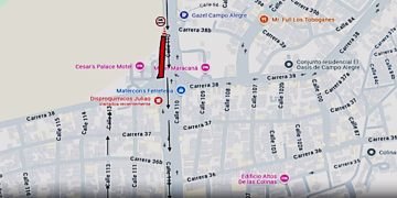 Cierres viales en la carrera 38 con avenida Circunvalar debido a trabajos en la red de alumbrado público