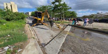 Distrito inicia intervención en accesos al puente sobre el arroyo León en Caribe Verde