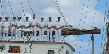 Princesa Leonor de Borbón llega a Santa Marta a bordo del buque escuela Juan Sebastián de Elcano