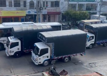 Transportadores de carga mediana protestan en Barranquilla contra el decreto 0595 de 2015