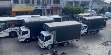 Transportadores de carga mediana protestan en Barranquilla contra el decreto 0595 de 2015