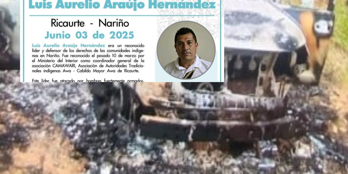 Asesinato de líder indígena y 2 escoltas: sus cuerpos quedaron en un carro incinera