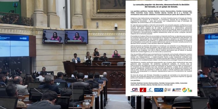 Ocho partidos firman comunicado conjunto: “Consulta por decreto sería un golpe de Estado”