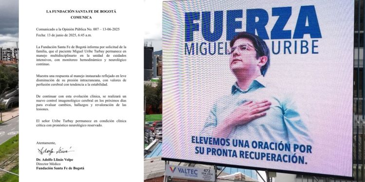Miguel Uribe muestra leve mejoría, pero continúa en condición crítica: Clínica Santa Fe