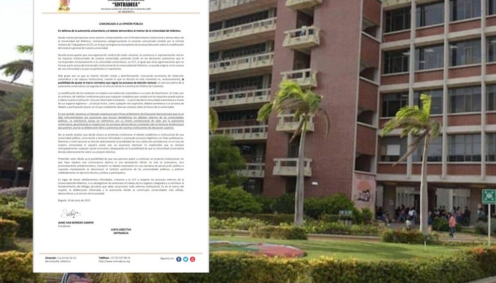 Rechazo a la CUT por intervenir en debates internos de la Universidad del Atlántico
