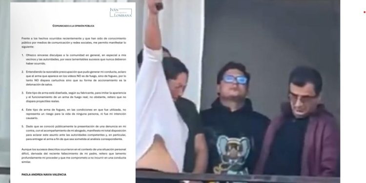 Mujer que disparó al aire desde un balcón en Bogotá ofrece disculpas