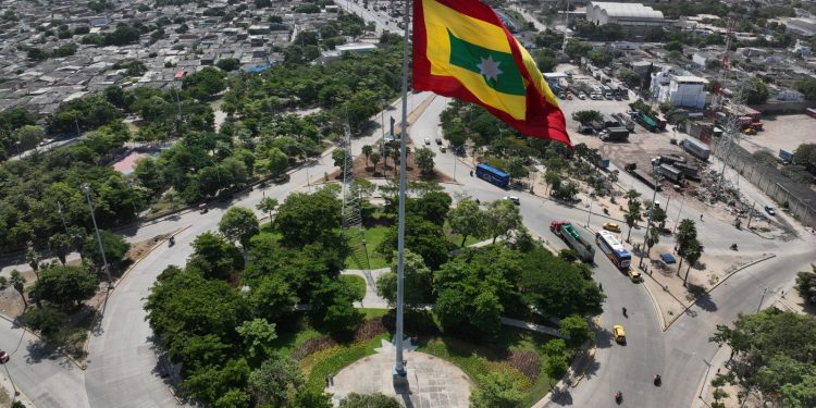 Barranquilla embellece su entrada sur con más de 5.200 m² de áreas verdes en la renovada rotonda de la calle 17