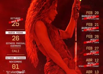 Shakira anuncia segunda fecha en el estadio Pascual Guerrero de Cali