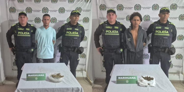 Capturan a dos hombres con marihuana en Luruaco durante operativos antidrogas