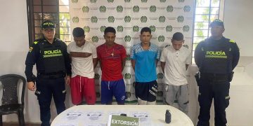 Cuatro capturados en Repelón por extorsión con granada y panfletos
