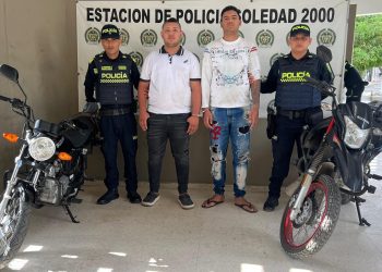 Estos son los dos sujetos capturados por robo de moto en Soledad 2000. Se recuperó el automotor