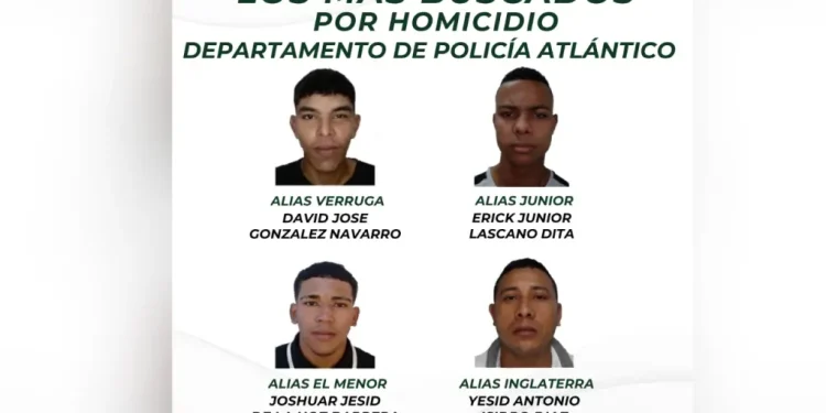 Los más buscados del Atlántico: cuatro rostros, muchas muertes y una justicia que aún los espera