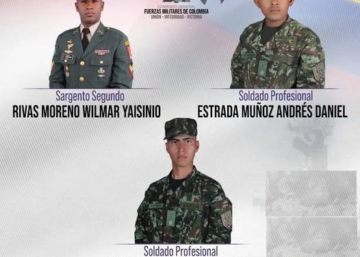 Tres soldados muertos en ataque con drones explosivos en el río Naya