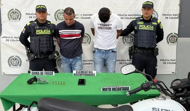 Capturados por hurto y porte de arma ilegal en el barrio Campo Alegre