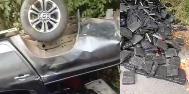 Persecución policial en Huila deja camioneta volcada y dos estudiantes heridas