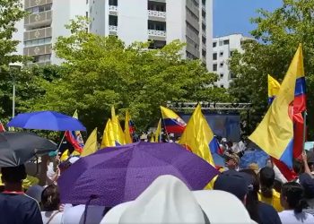 Plantón en el norte de Barranquilla en apoyo a Álvaro Uribe Vélez