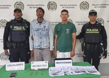 Capturados dos sujetos con munición de guerra y panfletos de grupo criminal en Barranquilla