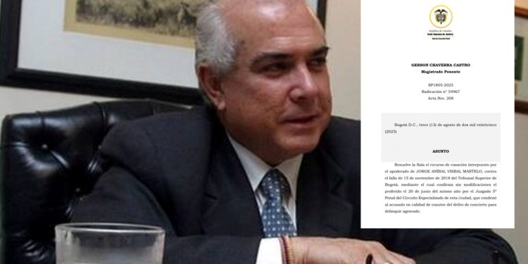 Corte Suprema confirma condena contra exsenador Jorge Visbal Martelo por vínculos con paramilitares