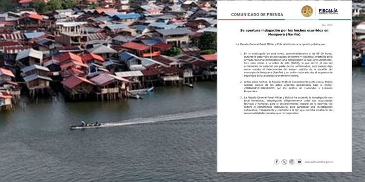 Investigan a la Armada por ataque a embarcación donde viajaba alcaldesa de Mosquera, Nariño