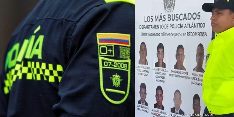Cartel de los ocho más buscados en rueda de prensa en Sabanalarga presentó la Policía del Atlántico