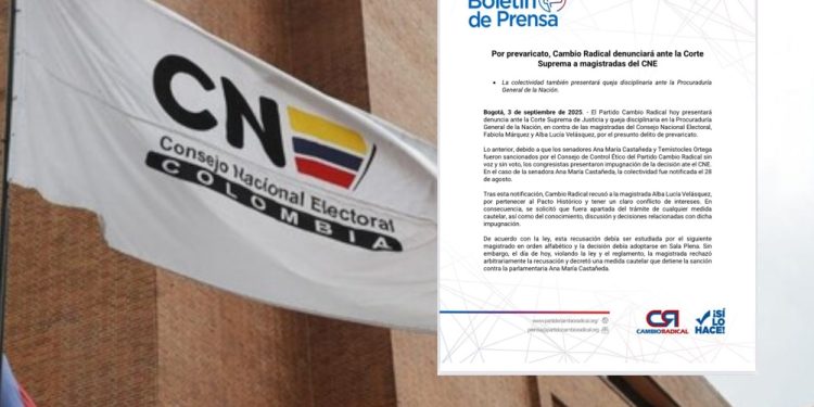 Cambio Radical denunciará penal y disciplinariamente a magistradas del CNE por habilitar a senadores sancionados