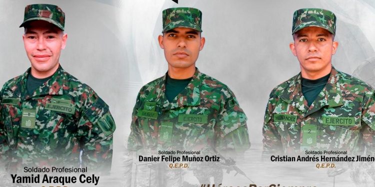 Tres soldados murieron en combates con el ELN en Norte de Santander y Bolívar