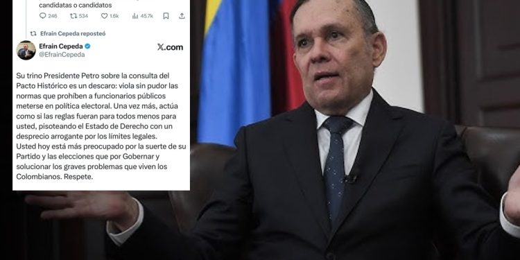 “Es un descaro”: Efraín Cepeda acusa a Petro de participación indebida en política