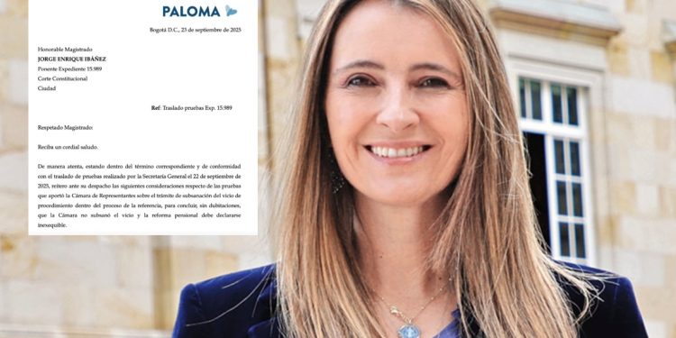 Paloma Valencia vuelve a pedir a la Corte que tumbe la reforma pensional: denuncia vicios de procedimiento y entramado criminal