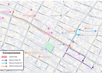 Hoy jueves continúa cierre temporal de la calle 79 y carrera 47 por obras de pavimentación