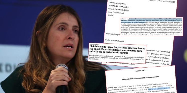 Paloma Valencia denuncia que el Gobierno busca eliminar el control judicial en procesos agrarios