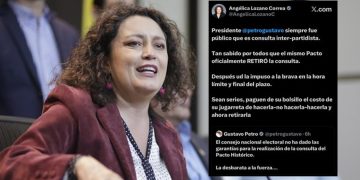 Angélica Lozano arremete contra Petro por críticas al CNE: “Paguen de su bolsillo su jugarreta”