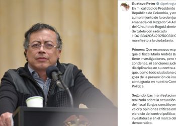 Petro se retracta públicamente tras orden judicial sobre declaraciones contra fiscal Burgos
