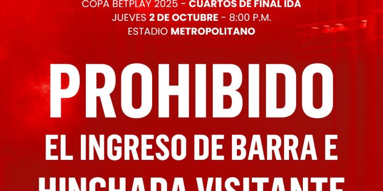 Junior cierra las puertas: hinchas del América no podrán entrar al Metropolitano