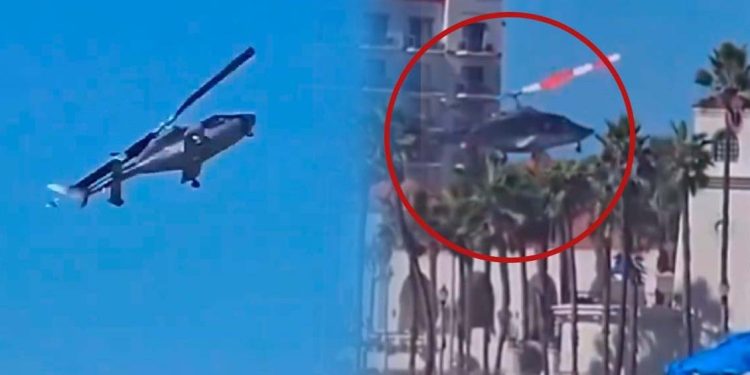 Helicóptero se desploma en playa de California y deja cinco heridos