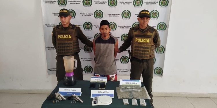 Detenido Alias “El Chino” en Magangué con armas, marihuana y una licuadora