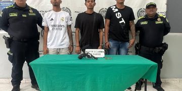 Tres capturados en El Santuario por porte ilegal de arma de fuego en Barranquilla