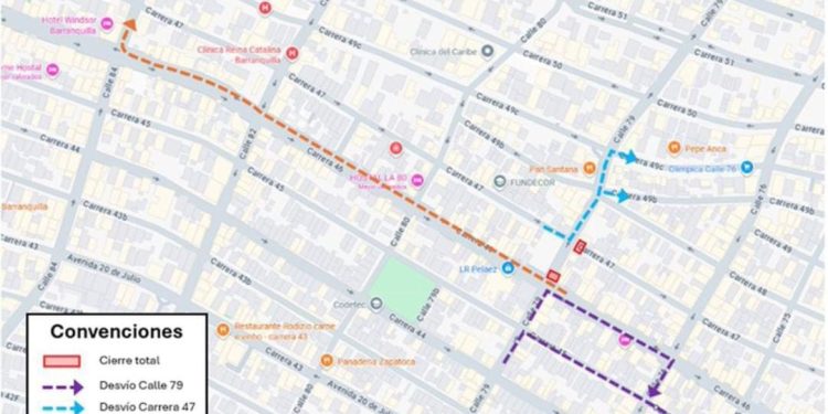 Cierre temporal en la calle 79 por obras de pavimentación