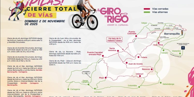 El Giro de Rigo 2025, edición El Carnaval, hará rodar el ciclismo mundial por las calles de Barranquilla y el Atlántico